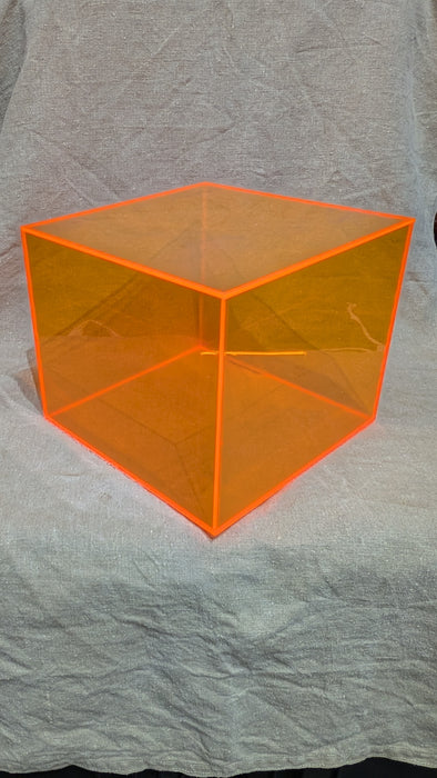 Neon Orange Acrylic Display Case (Cube)