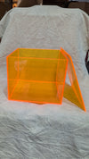 Neon Orange Acrylic Display Case (Cube)