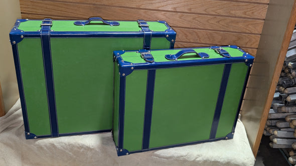 C Wonder Green Leather Decorative Retro Luggage