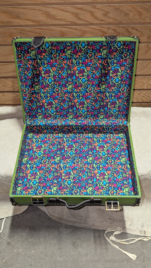 C Wonder Green Leather Decorative Retro Luggage