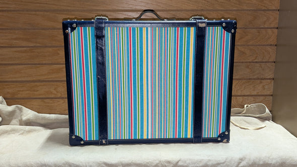 C Wonder Striped Canvas Decorative Retro Luggage