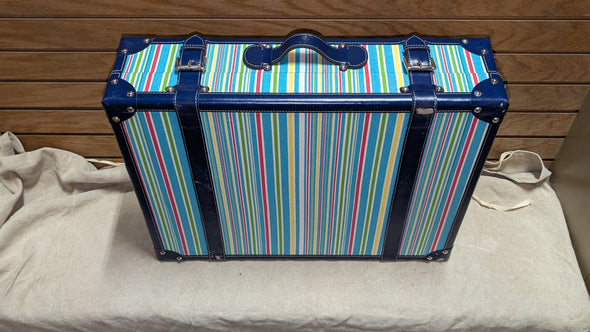 C Wonder Striped Canvas Decorative Retro Luggage