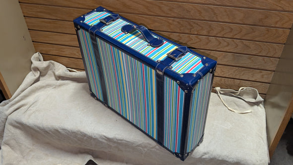 C Wonder Striped Canvas Decorative Retro Luggage