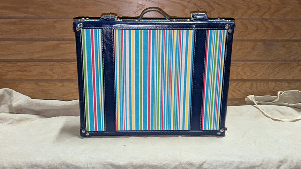 C Wonder Striped Canvas Decorative Retro Luggage