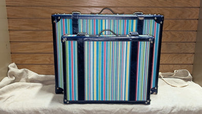 C Wonder Striped Canvas Decorative Retro Luggage