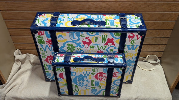 C Wonder Striped Whimsical Decorative Retro Luggage