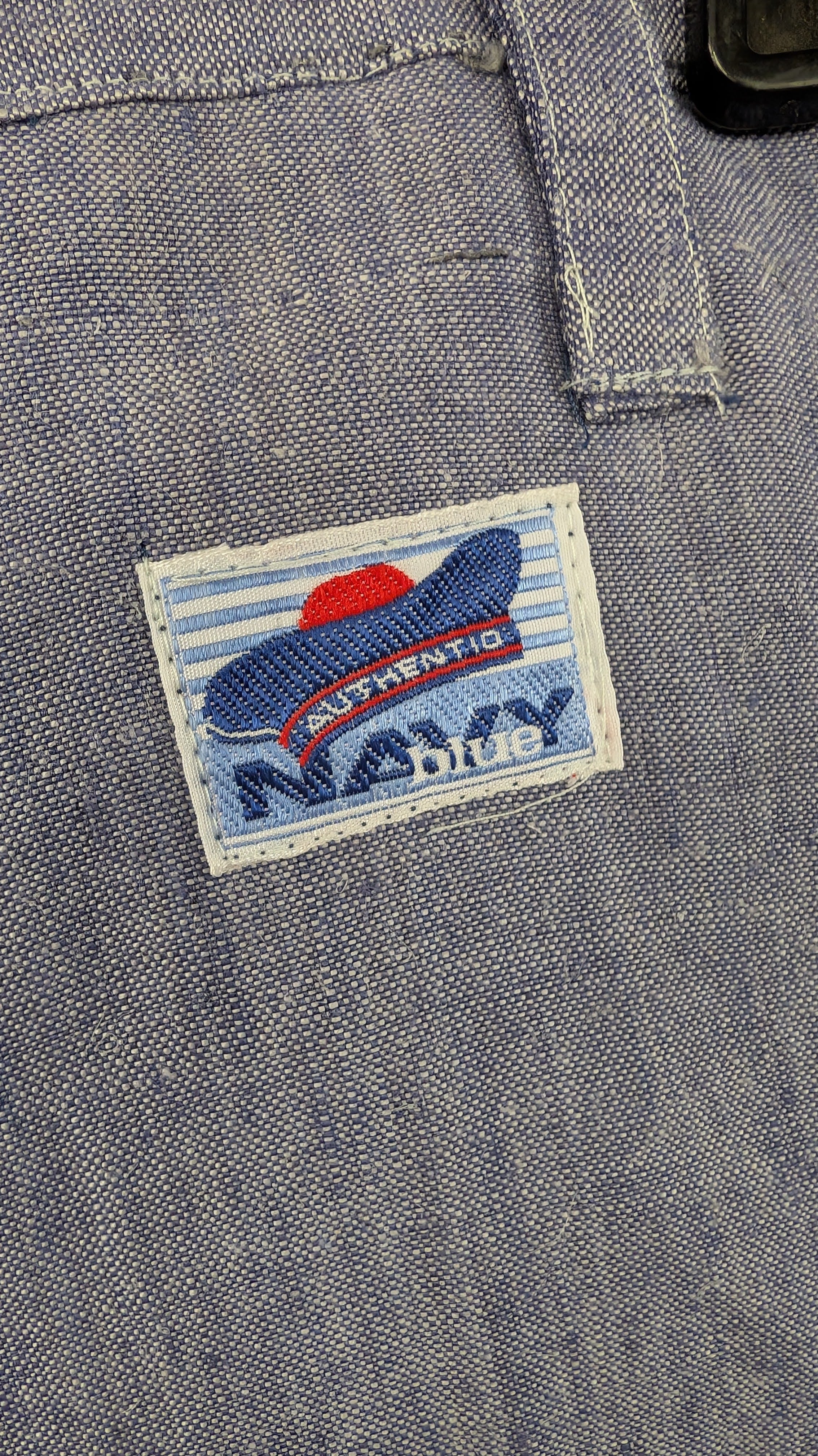 60s French Sailor Pants, Ramie Linen *Very Rare and New with Navy Patch*