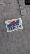 60s French Sailor Pants, Ramie Linen *Very Rare and New with Navy Patch*