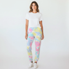 Fleece Dream Sweatpants Joggers Pastel Rainbow Pink, Blue, Purple and Yellow Tie-Dye 529 973VR