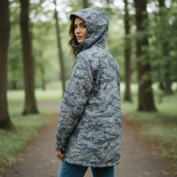 Dakota Outerwear Co. N-3B Parka ABU and Woodland Camouflage with Faux Fur Lined Hood