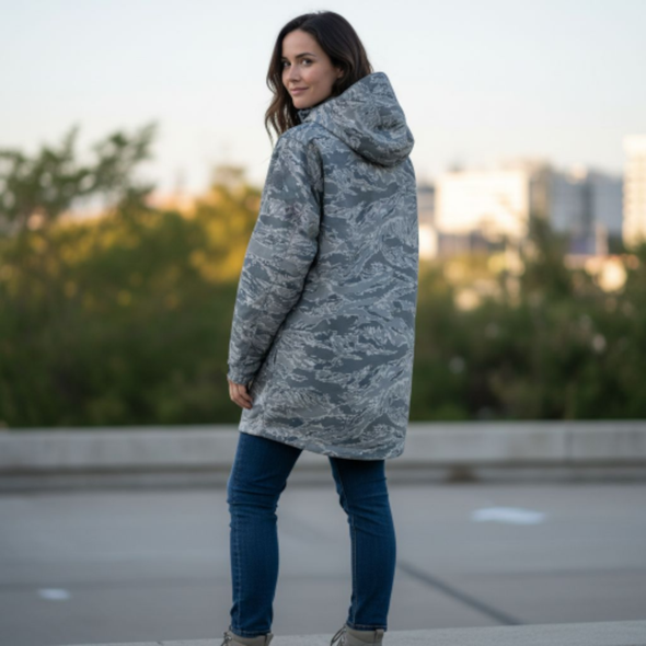 Dakota Outerwear Co. N-3B Parka ABU and Woodland Camouflage with Faux Fur Lined Hood