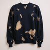 Fleece Bleach Wash Crewneck Sweatshirt Gobi Black and Tan Tie Dye 591 DNM845BW