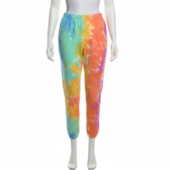 Fleece Sweatpants Joggers Aerial Pink, Orange, Yellow, Blue, and GreenTie-Dye 885 973VR