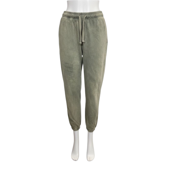 Fleece Mineral Wash Sweatpants Joggers Kale Green 548 875VR