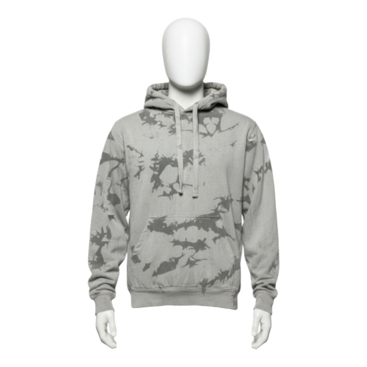 Fleece Crush Hoodie Stone Grey Tie-Dye