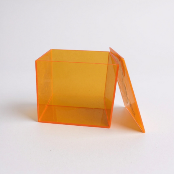 C. Wonder Neon Orange Acrylic Cube Display Case