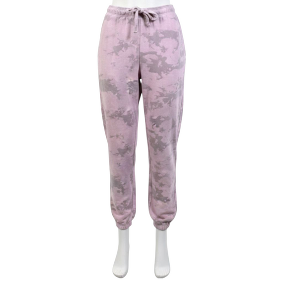 Fleece Sweatpants Joggers Quartz Pink and Grey Crush Tie-Dye