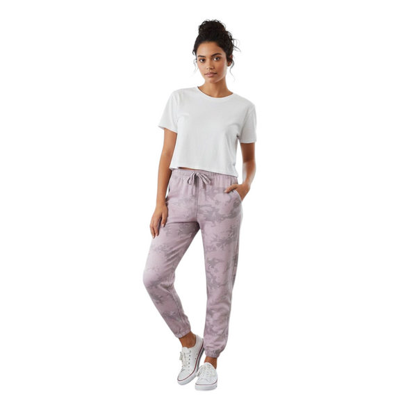 Fleece Sweatpants Joggers Quartz Pink and Grey Crush Tie-Dye
