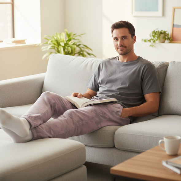 Fleece Sweatpants Joggers Quartz Pink and Grey Crush Tie-Dye