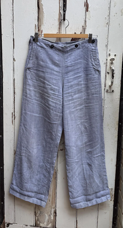 Antique 1950's vintage French Navy linen sailor trousers with Flaps *NEW & RARE*