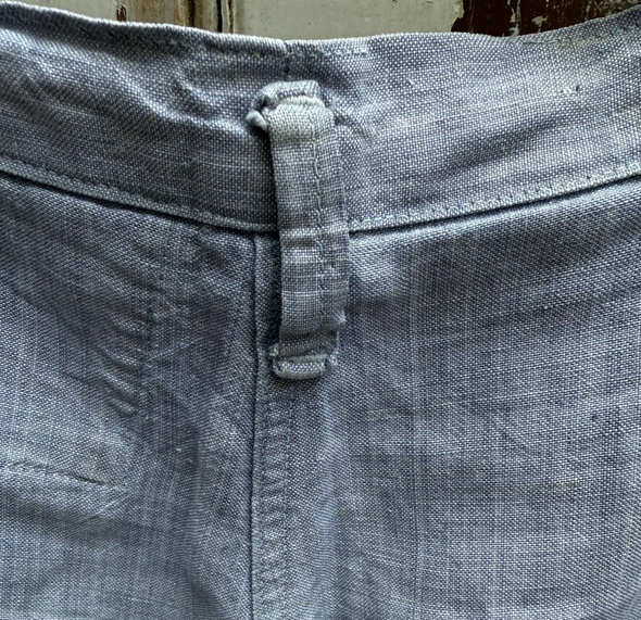 Antique 1950's vintage French Navy linen sailor trousers with Flaps *NEW & RARE*
