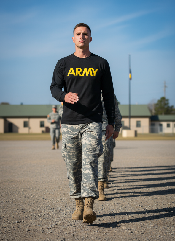 Long Sleeve Army PT T-Shirt
