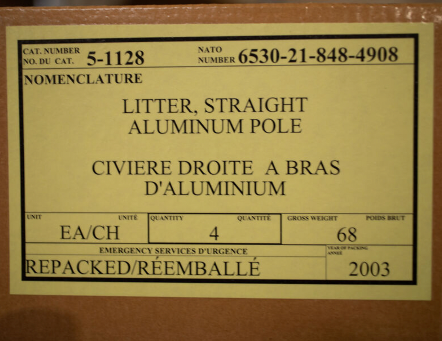 First Aid Military Stretchers - Canadian - 1960's - NEW