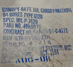 Vintage US Military Green 64 FT Diameter G-12 Cargo Parachute