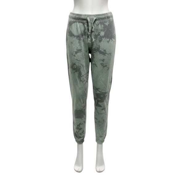 Fleece Sweatpants Joggers Tank Green and Grey Crush Tie-Dye