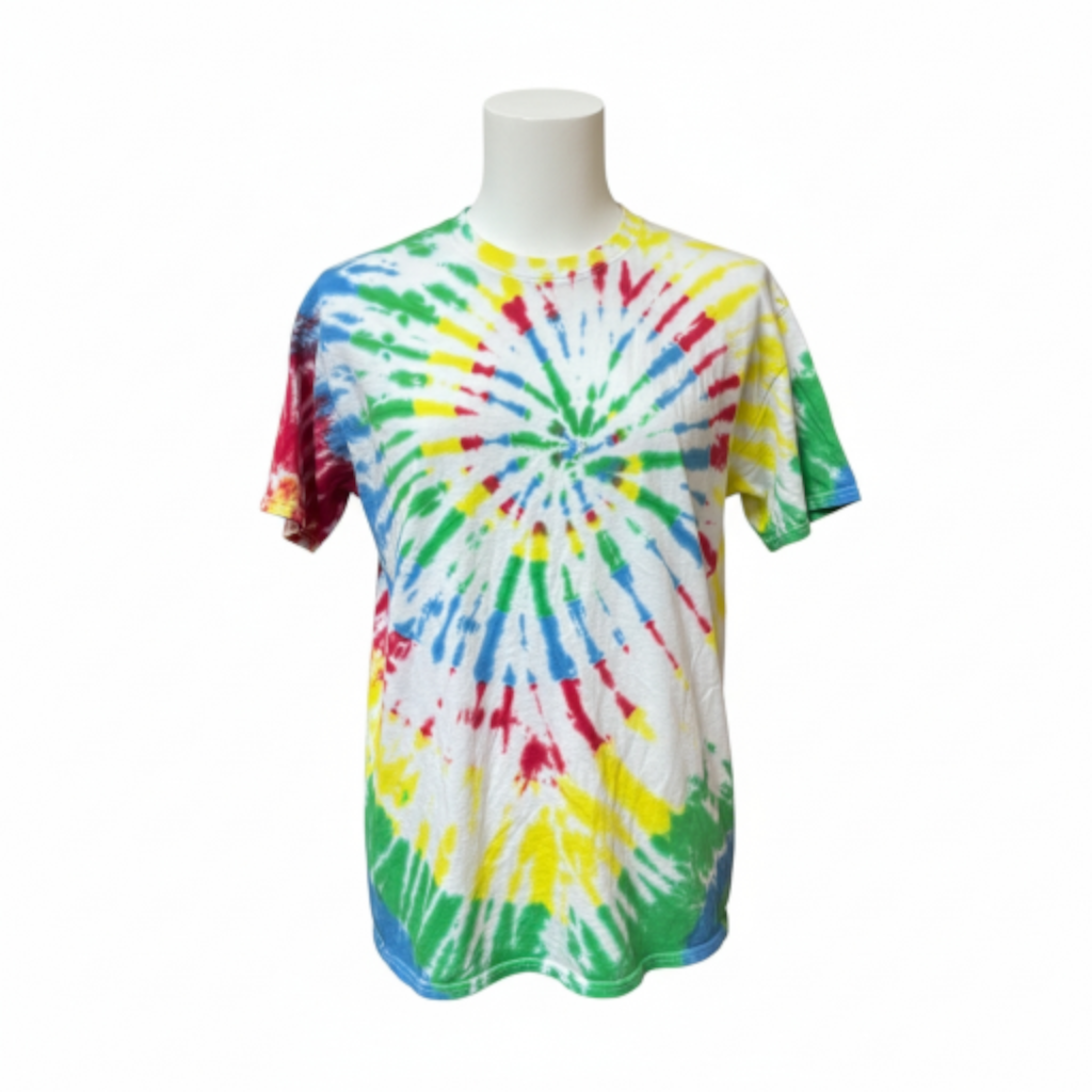 CamoDyed Cotton T-Shirt Tigerclaw Swirl Red, Blue, Green and Yellow Tie-Dye