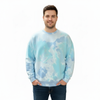 Fleece Blended Crewneck Sweatshirt Turquoise Dream Blue Tie Dye 593 681VR