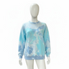 Fleece Blended Crewneck Sweatshirt Turquoise Dream Blue Tie Dye 593 681VR