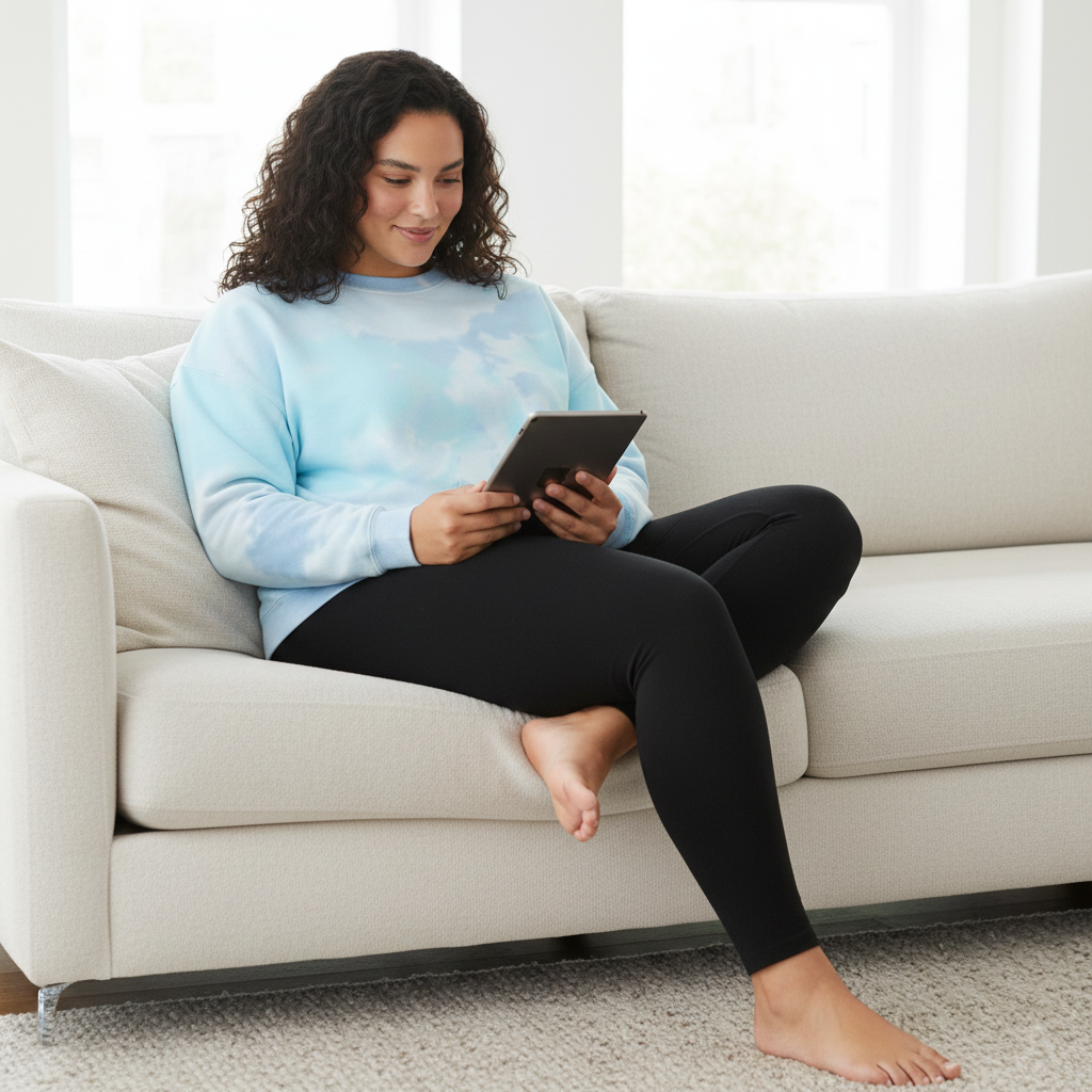 Fleece Blended Crewneck Sweatshirt Turquoise Dream Blue Tie Dye