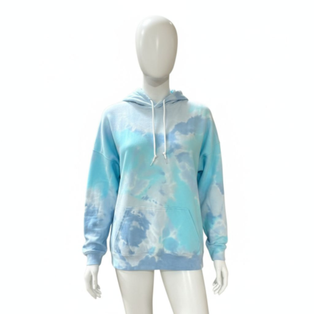 Fleece Blended Hoodie Turquoise Dream Blue Tie Dye