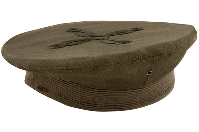 USMC Green Officers Wool/Poly Gaberdine Cap Cover w/ Quatrefoil