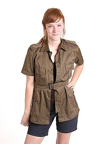 Women's Italian Short Sleeved Safari Shirt