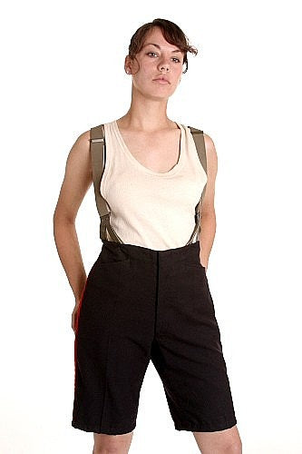 Women's Canadian RCMP Gabardine Shorts With Suspenders