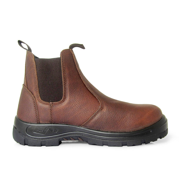 Hercules Slip On Brown Leather Composite Toe Work Boot