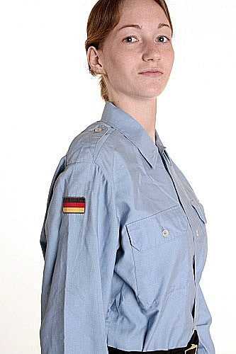 German Navy Long Sleeve Blue Dress Shirt