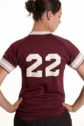 Women's Maroon Baseball Jersey Shirt