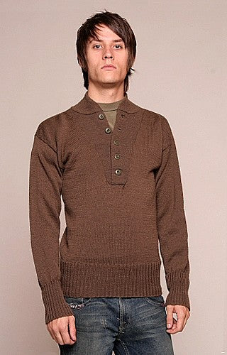 US Mens 5 button wool jeep sweater
