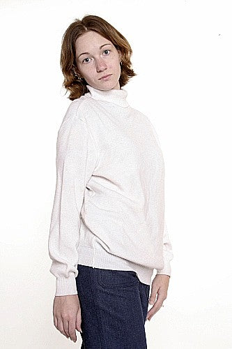 Women's White Naval Turtleneck Sweater