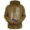 Distressed US Flag Concealed Carry Hooded Sweatshirt