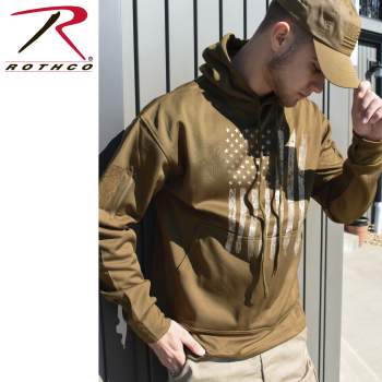 Distressed US Flag Concealed Carry Hooded Sweatshirt