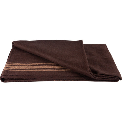 Camel-Striped Brown Wool Blanket