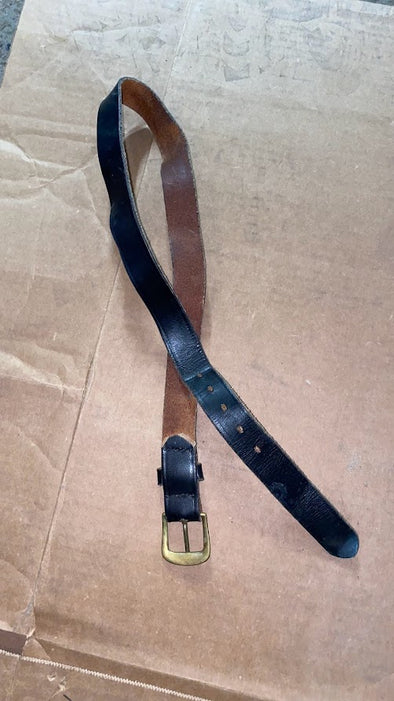 Vintage Leather Belt with Gold Buckle