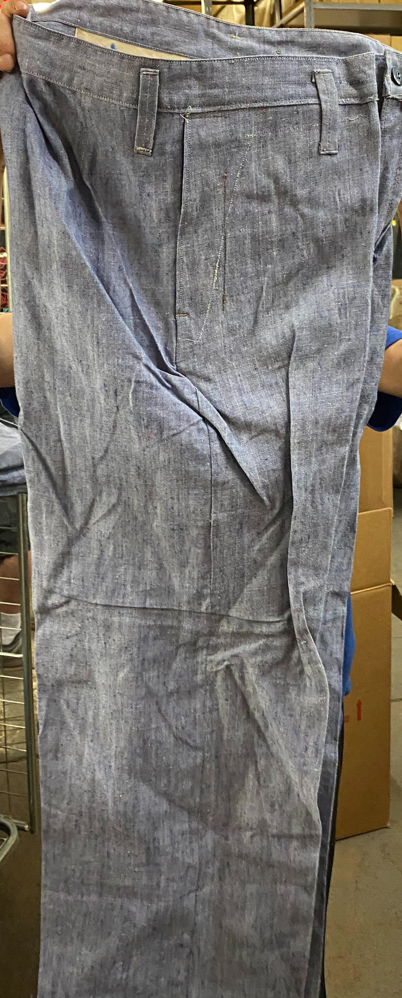 60s French Army Sailor Pants, Ramie Linen *Rare and New*