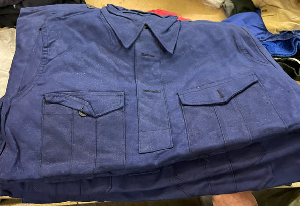 Vintage Swedish Working Man's Twill Pullover Work Shirt