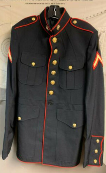 Authentic 41R USMC Dress Blue Jacket w/ USMC Collar Buttons
