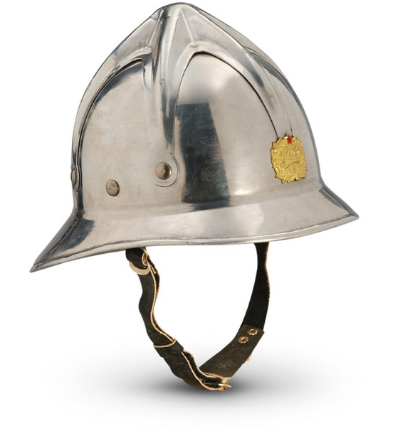 Vintage Yugoslavian Metal Fire Brigade Helmet